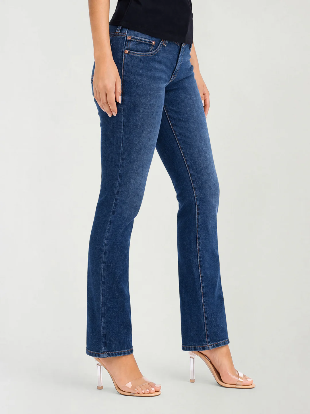 True Religion Women Blue Solid Bootcut Stretchable Big T Becca Jeans - Image 3