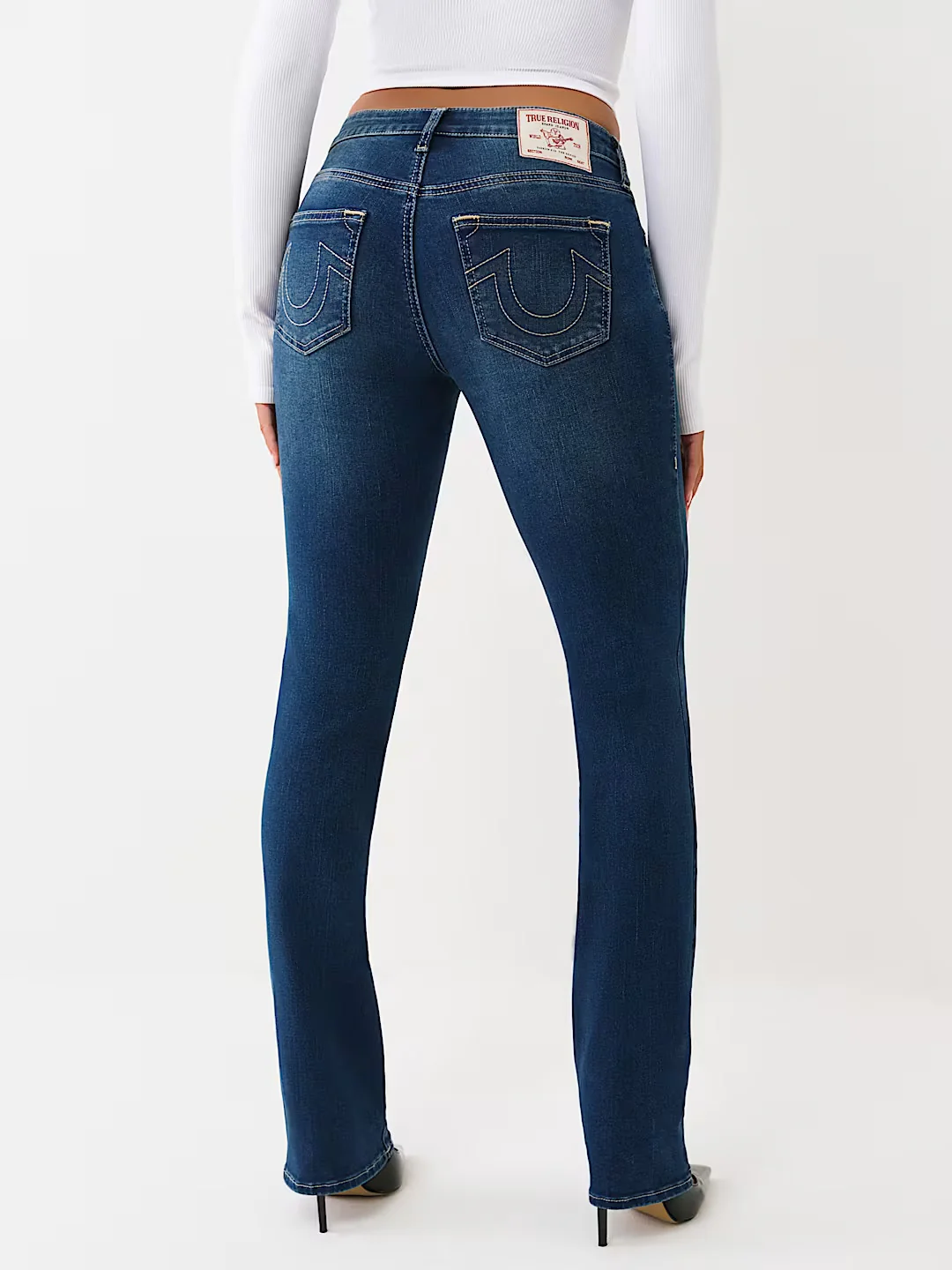 True Religion Women Navy Blue Solid Straight Fit Stretchable SN Billie Jeans - Image 2