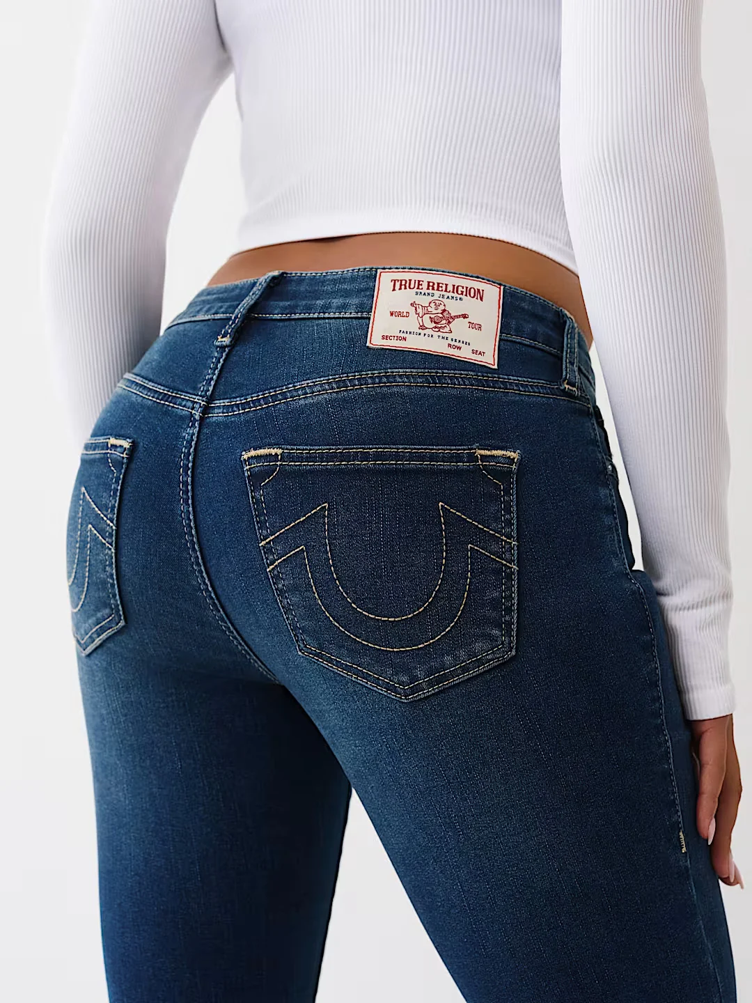 True Religion Women Navy Blue Solid Straight Fit Stretchable SN Billie Jeans - Image 4