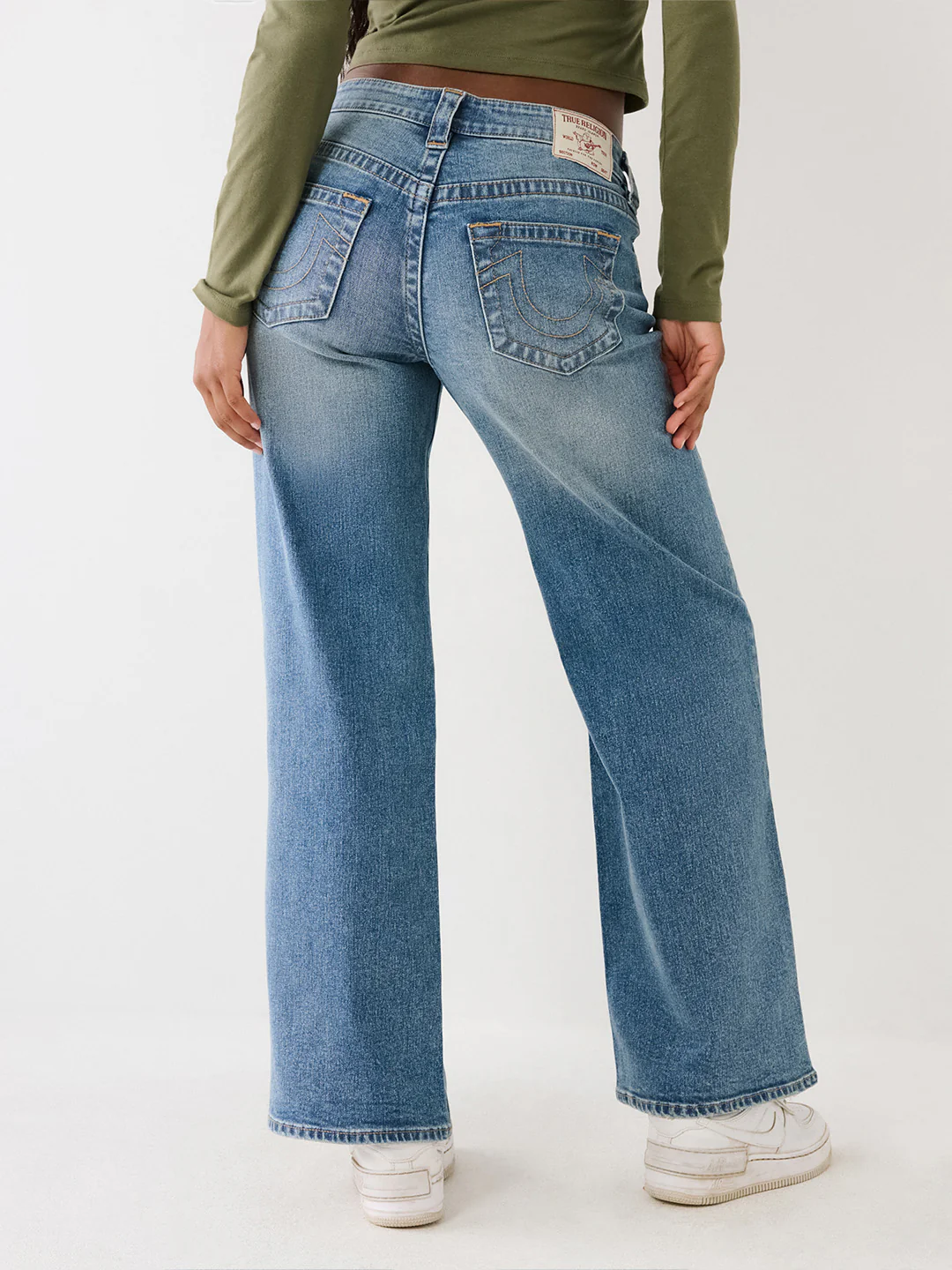 True Religion Women Blue Solid Wide Leg Fit Stretchable SN Bobby Jeans - Image 2
