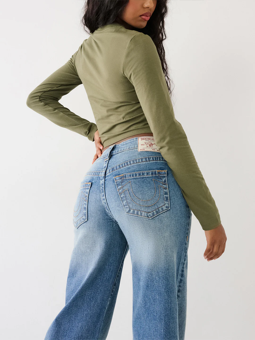 True Religion Women Blue Solid Wide Leg Fit Stretchable SN Bobby Jeans - Image 5